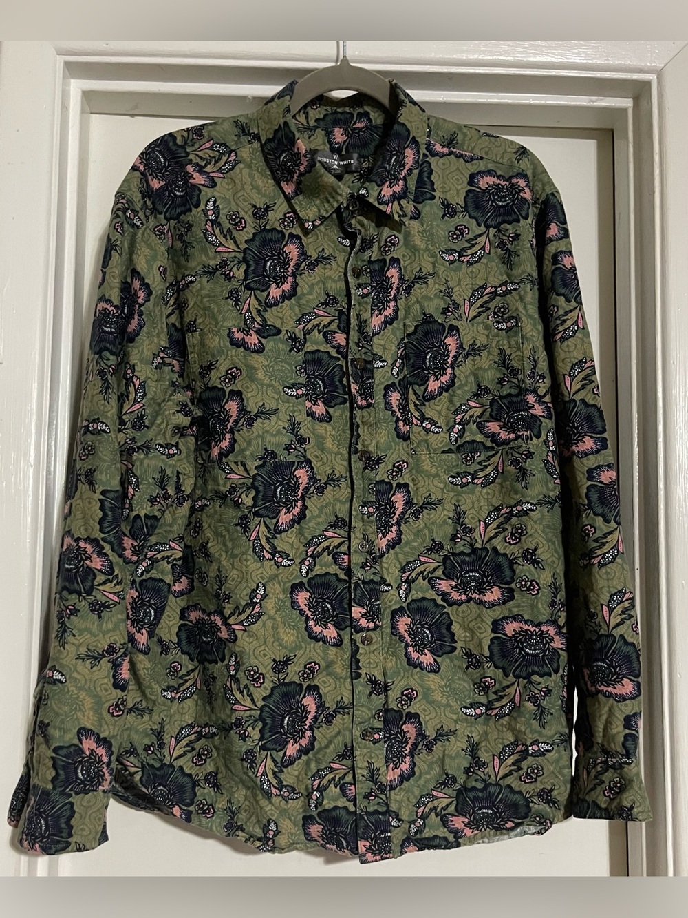 HOUSTON WHITE x TARGET Groovy Floral Button Front Hawaiian Cotton Shirt MEN'S XL